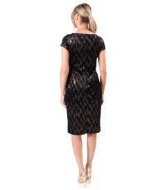 Printed stretch velvet dress