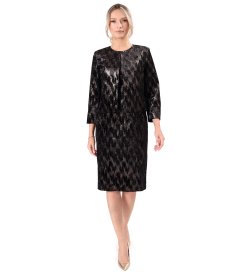 Printed stretch velvet dress
