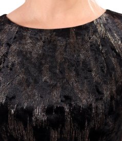 Printed stretch velvet dress