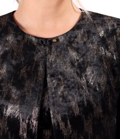 Printed stretch velvet bolero