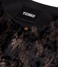 Printed stretch velvet bolero