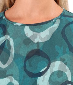 Elegant midi dress in printed viscose