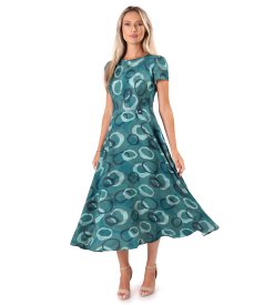 Elegant midi dress in printed viscose