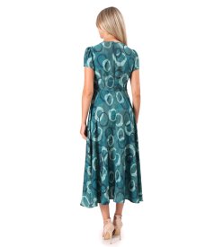 Elegant midi dress in printed viscose