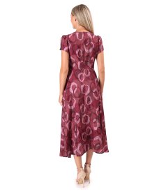 Elegant midi dress in printed viscose