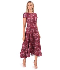 Elegant midi dress in printed viscose