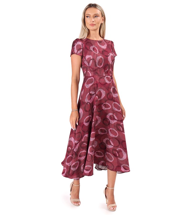 Elegant midi dress in printed viscose