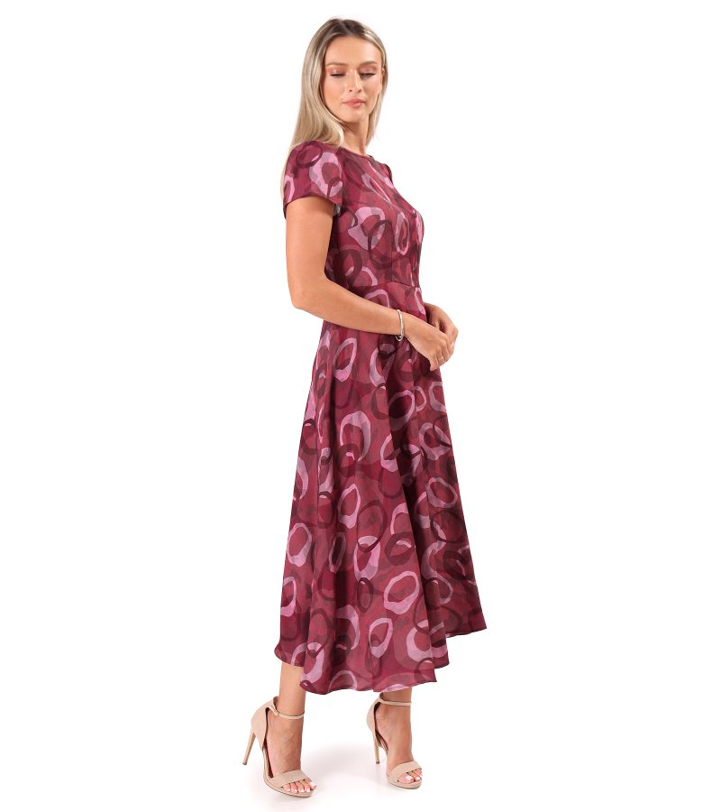 Elegant midi dress in printed viscose
