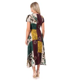 Elegant midi dress in printed viscose