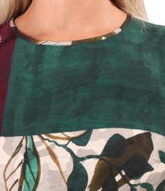 Elegant midi dress in printed viscose