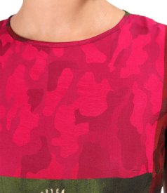 Elegant midi dress in printed viscose