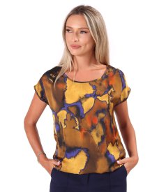 Relaxed-fit satin viscose blouse