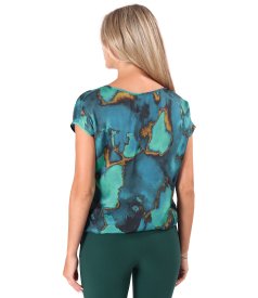 Relaxed-fit satin viscose blouse