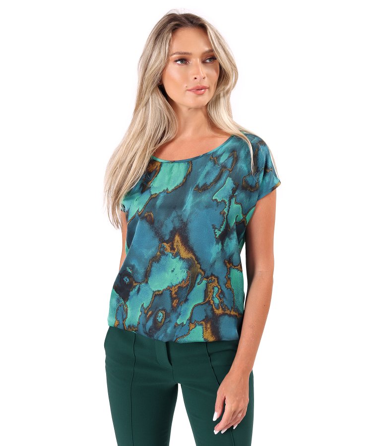Relaxed-fit satin viscose blouse