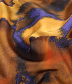 Elegant printed satin viscose midi dress