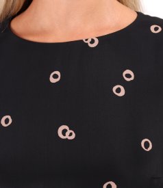 Midi dress in geometric-print viscose