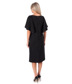 Evening dress in viscose with metallic yarn and sequins