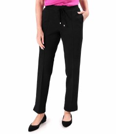 Relaxed-fit trousers in compact scuba-style cotton-blend fabric