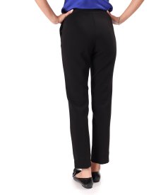 Relaxed-fit trousers in compact scuba-style cotton-blend fabric