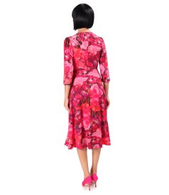 Elegant floral-print viscose dress