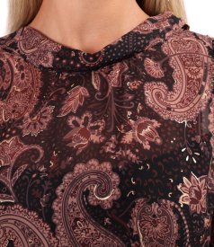 Midi dress in paisley-print chiffon