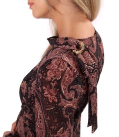 Midi dress in paisley-print chiffon