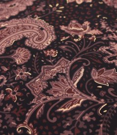Paisley-print chiffon blouse with pleated neckline