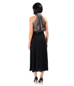 Evening dress with a sequin and bead-embellished bodice