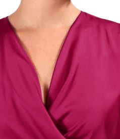 Elegant plain stretch satin dress