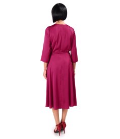 Elegant plain stretch satin dress
