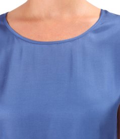 Elegant relaxed-fit satin viscose blouse