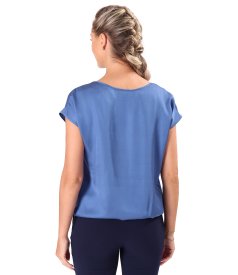 Elegant relaxed-fit satin viscose blouse