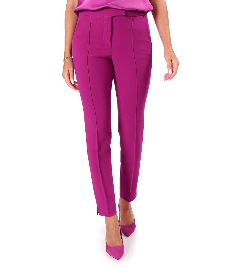 Tapered trousers in stretch fabric with viscose and Tencel
