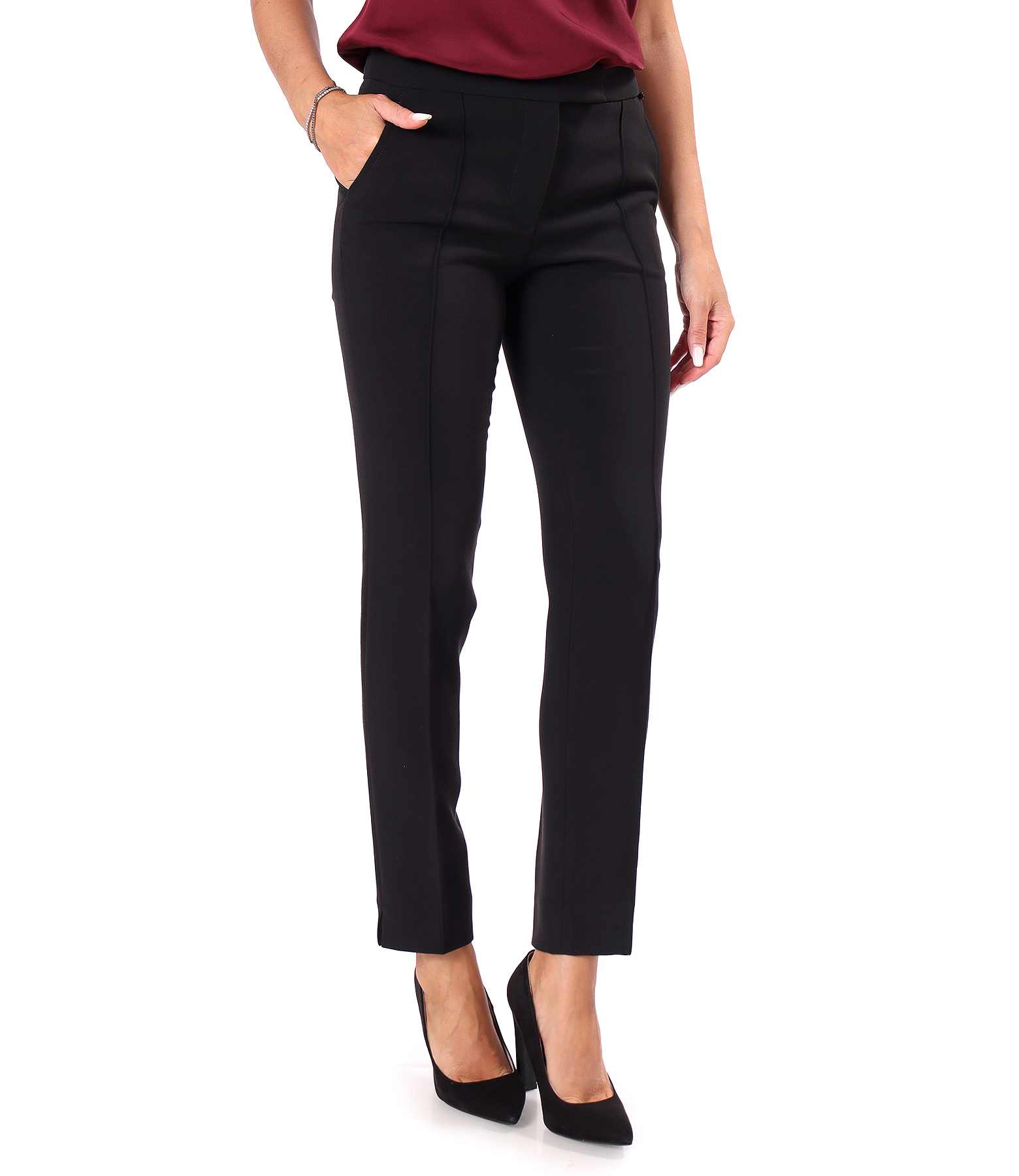 Tapered trousers in stretch fabric with viscose and Tencel