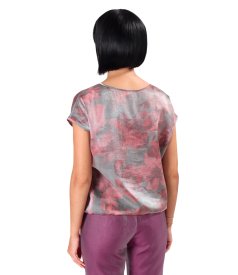 Bluza eleganta din organza plina de viscoza cu efect metalizat