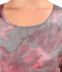 Bluza eleganta din organza plina de viscoza cu efect metalizat