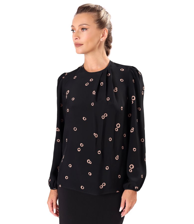 Elegant viscose blouse with geometric print