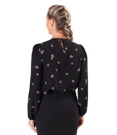 Bluza eleganta din viscoza imprimata cu motive geometrice