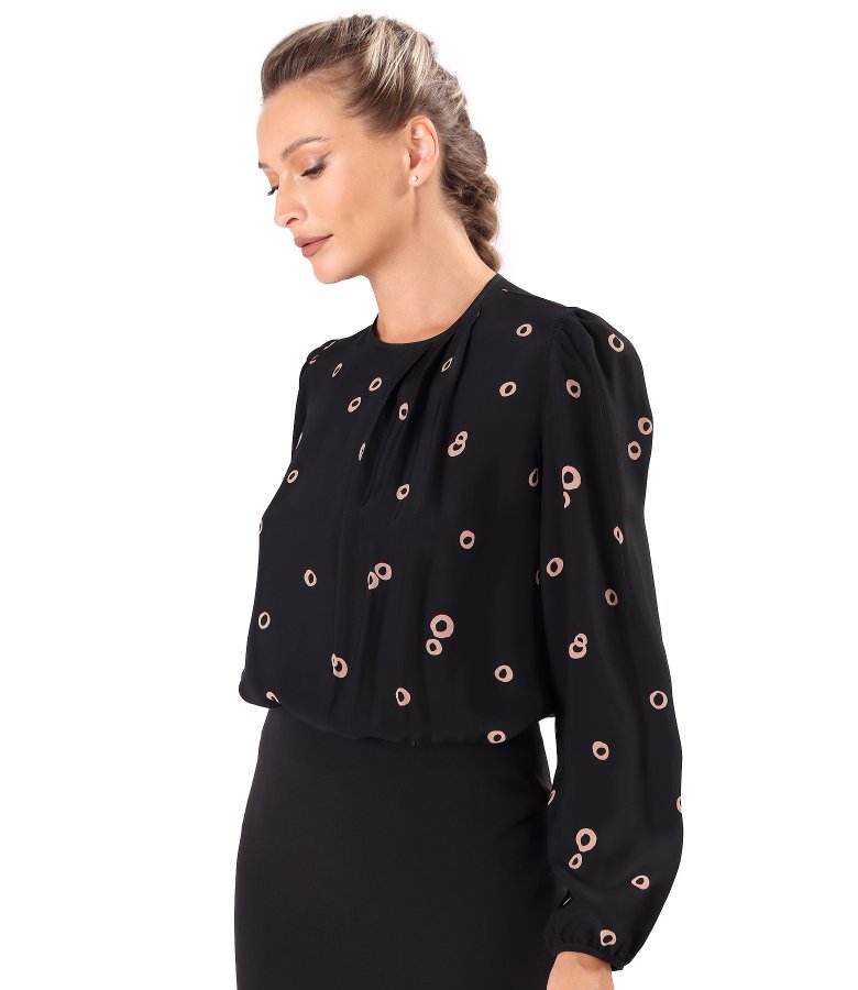 Elegant viscose blouse with geometric print
