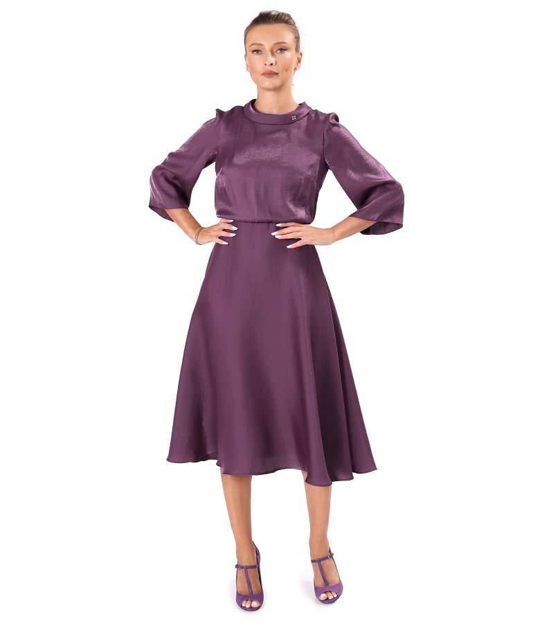 Midi dress in satin fabric