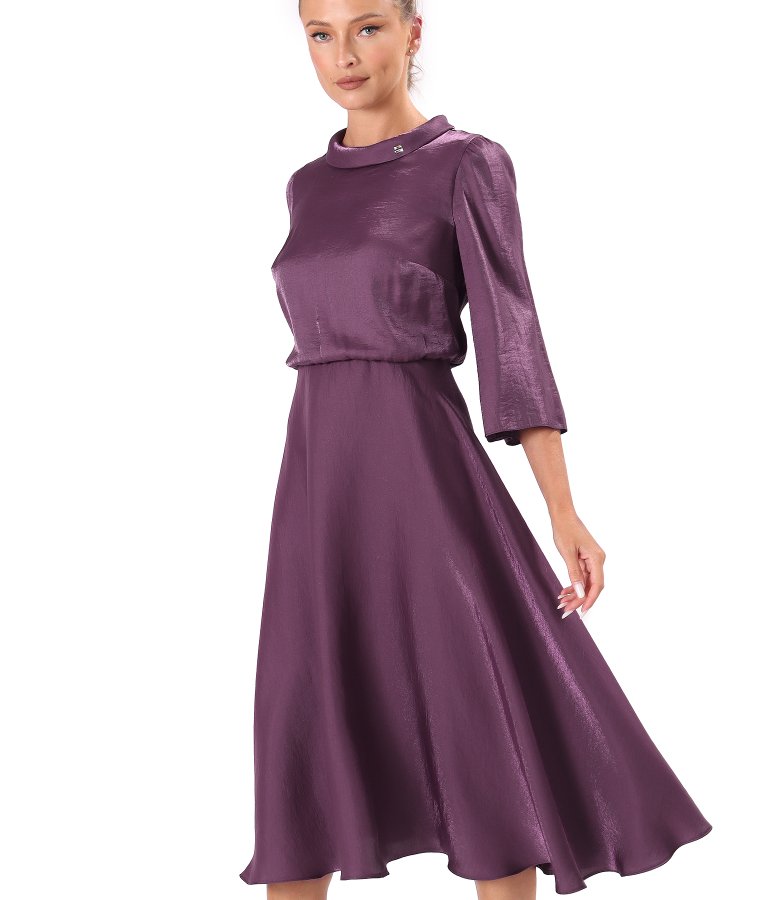 Midi dress in satin fabric