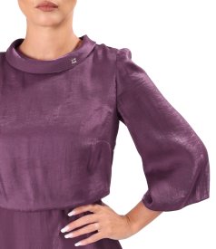 Midi dress in satin fabric