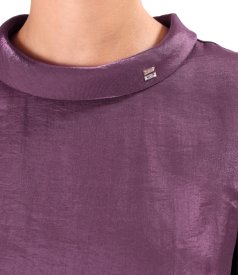 Midi dress in satin fabric