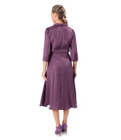 Midi dress in satin fabric