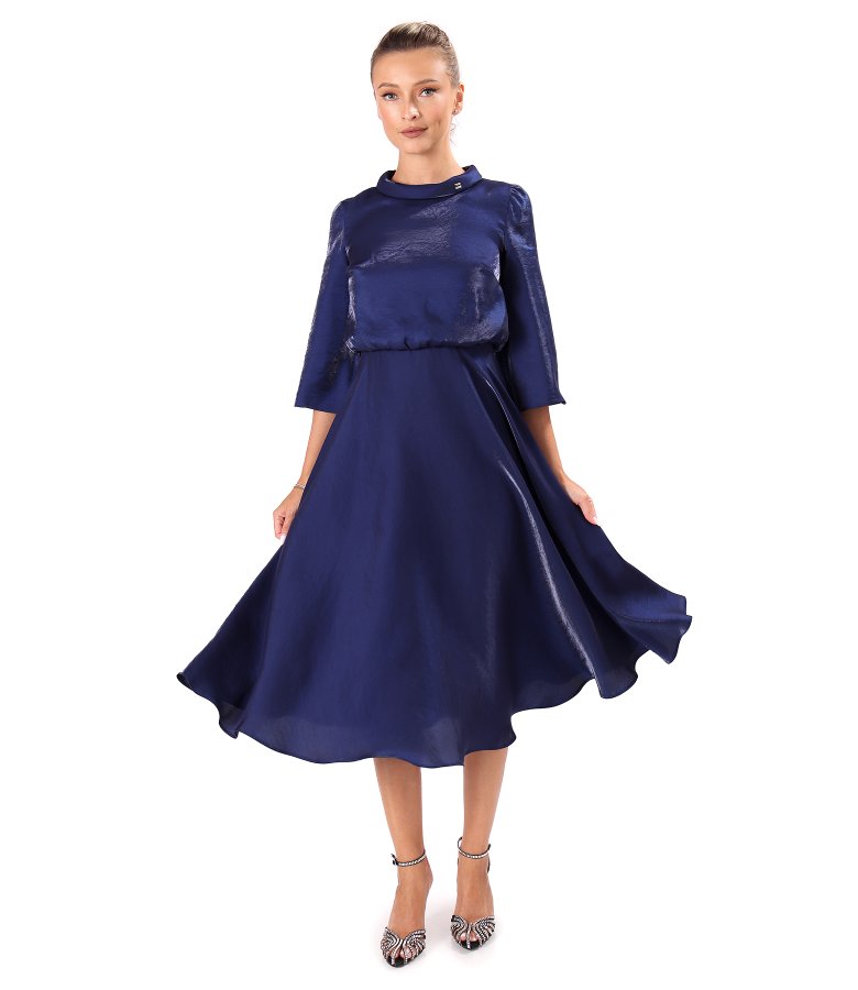 Midi dress in satin fabric
