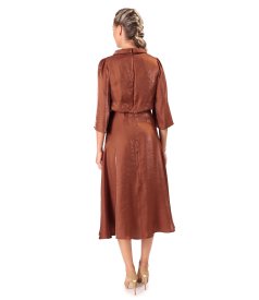 Midi dress in satin fabric