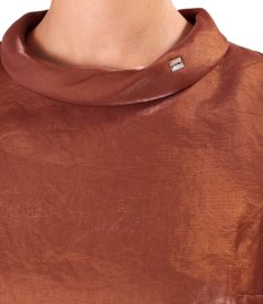 Midi dress in satin fabric