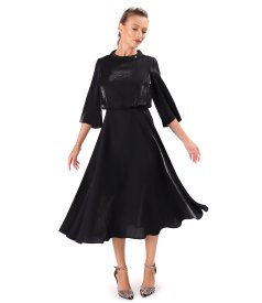 Midi dress in satin fabric