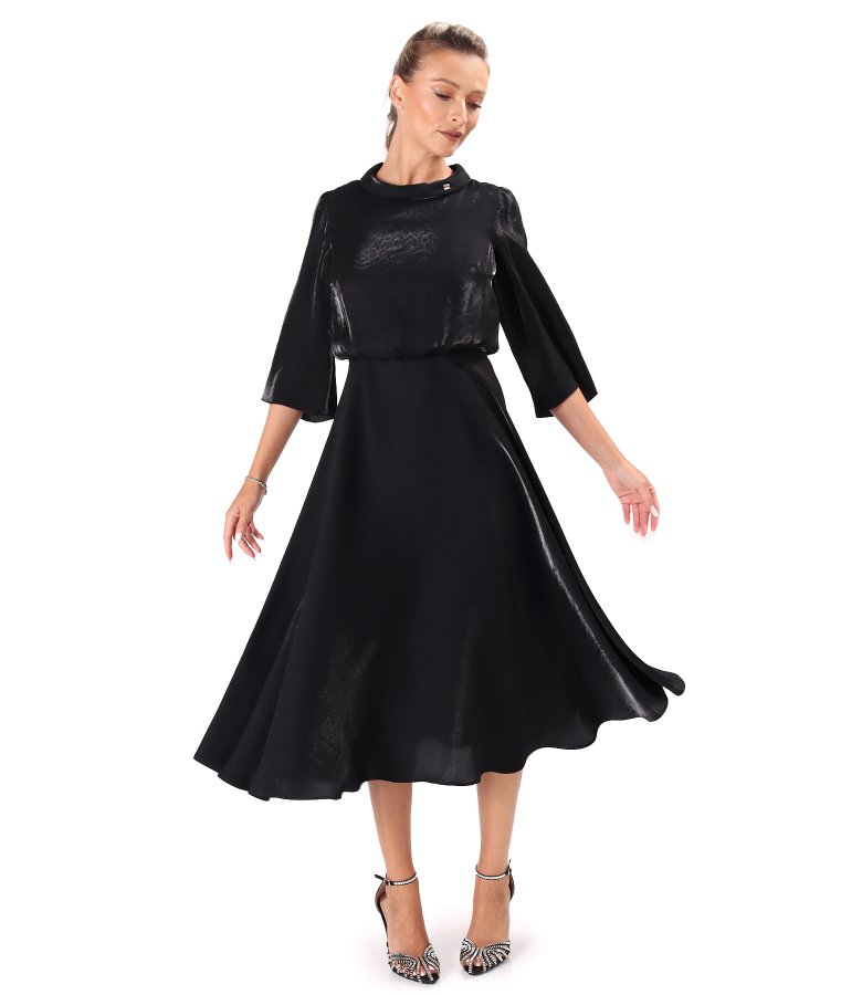 Midi dress in satin fabric