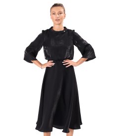 Rochie midi din tesatura satinata